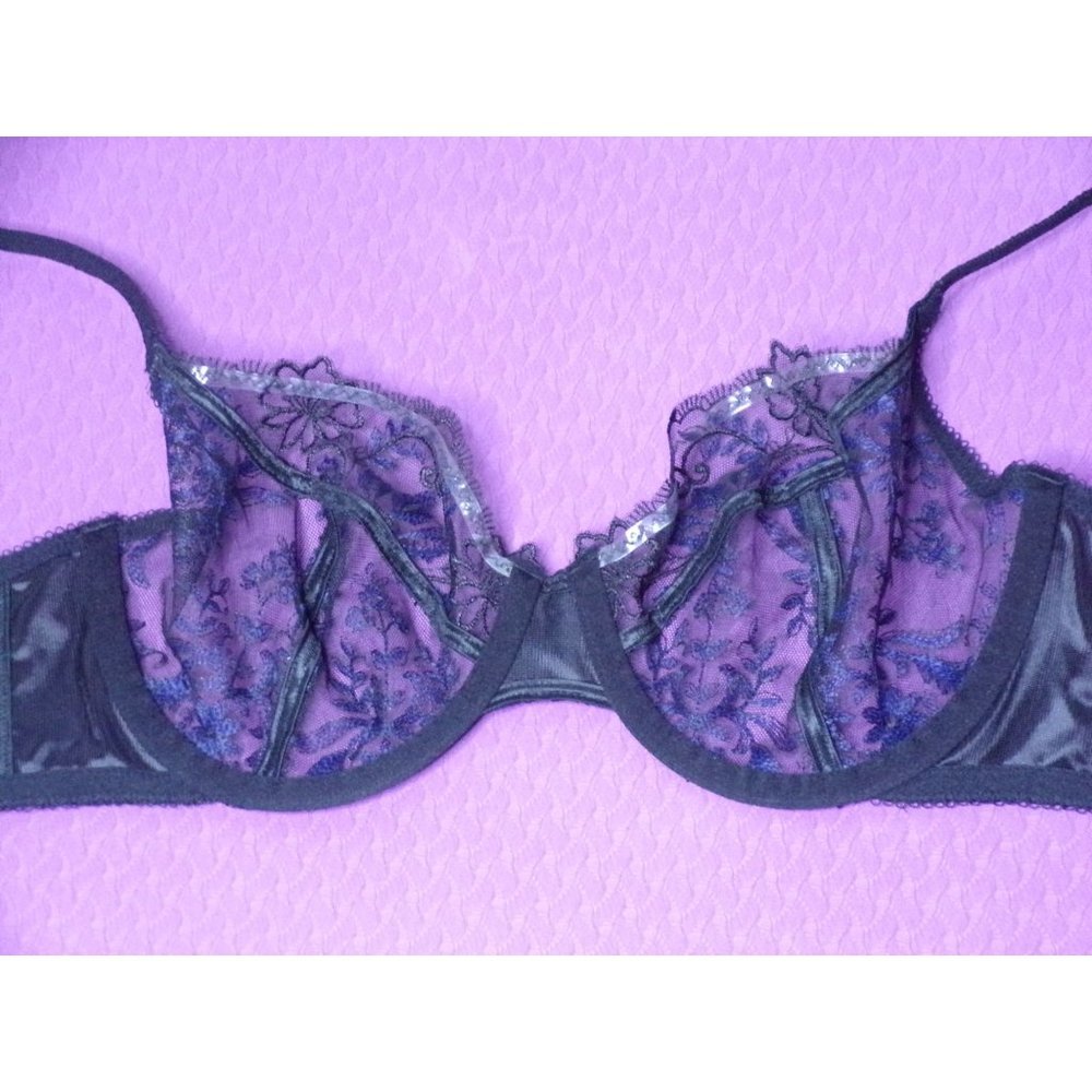 WACOAL Scene Stealer Lace Underwire Bra Black 32DD #855312 NEW - Picture 12 of 13